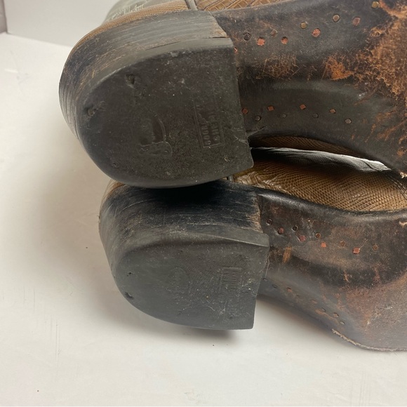 Justin Boots Vintage Leather Cowboy Western Pointed Toe Gray Brown Lizard 7.5 - Picture 13 of 13